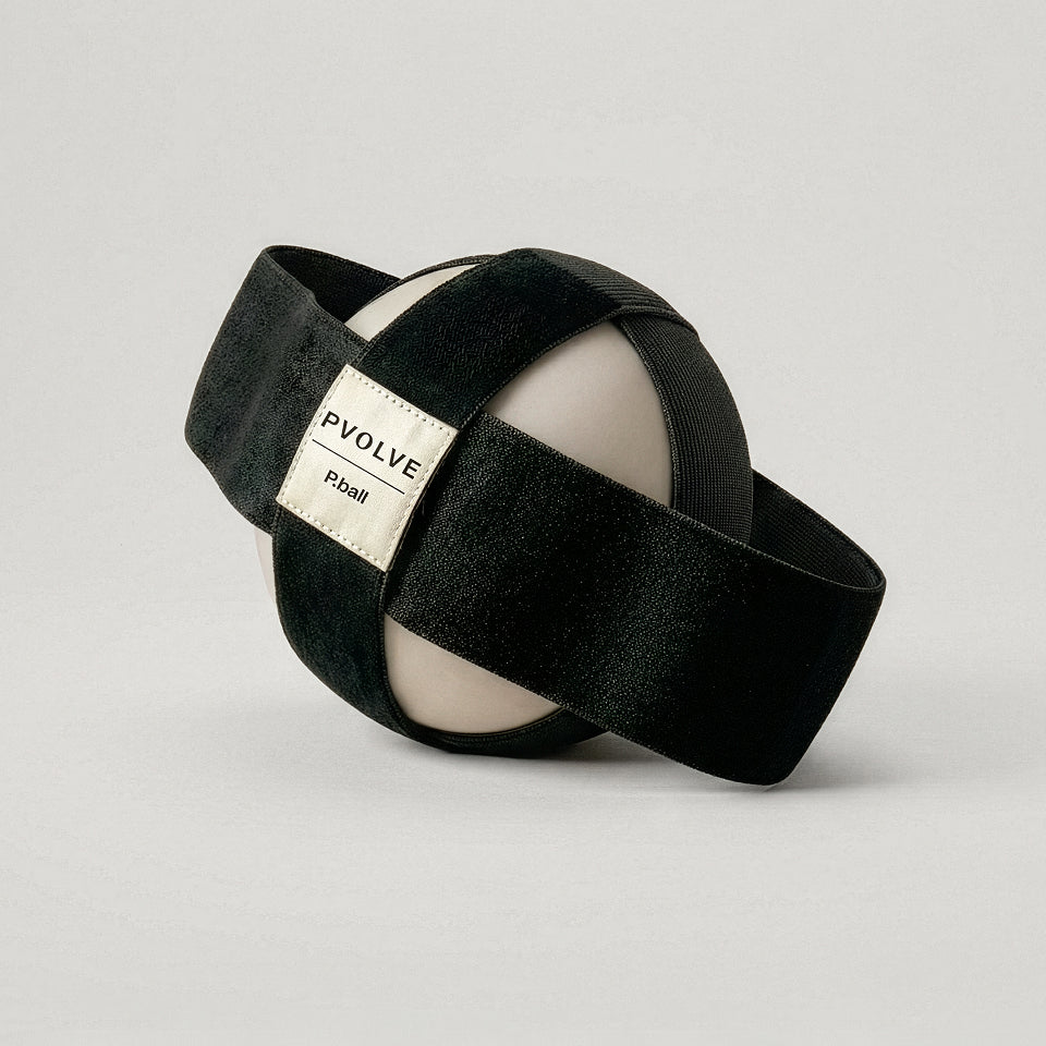 P.Volve P.ball exercise equipment with a 'Patented' label displayed on a light background.