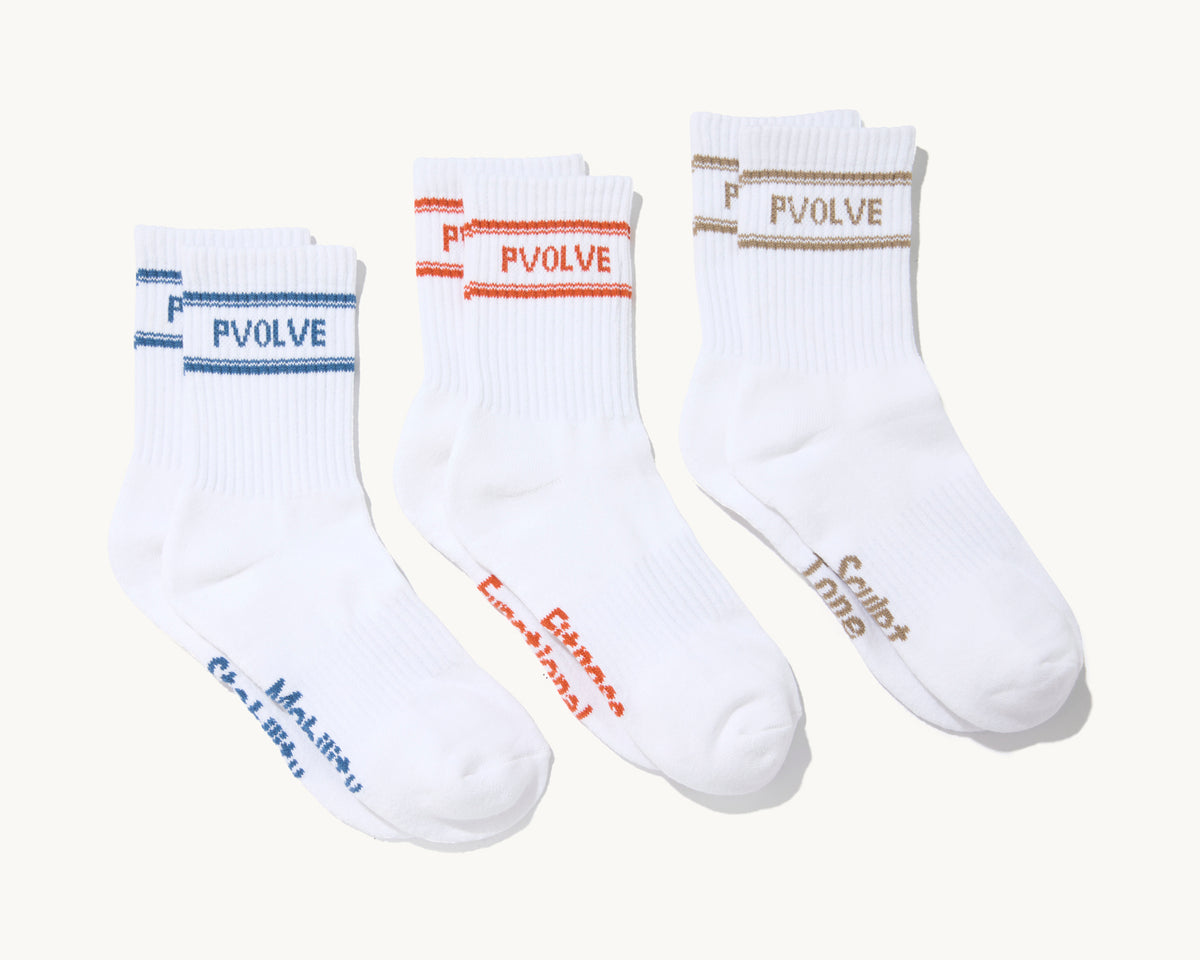 PVOLVE Striped Socks (3 Pack)